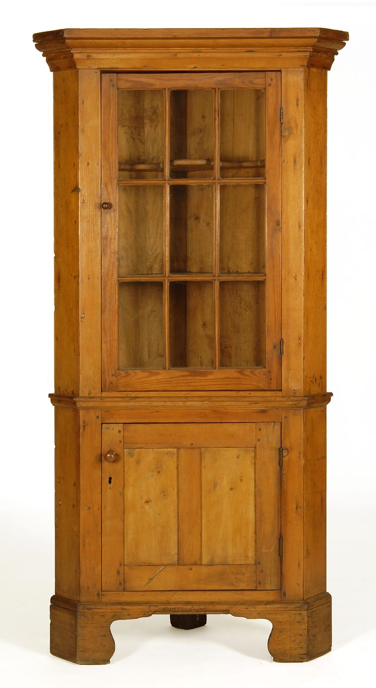 Appraisal: ANTIQUE AMERICAN ONE-PART CORNER CUPBOARD Second Quarter of the th