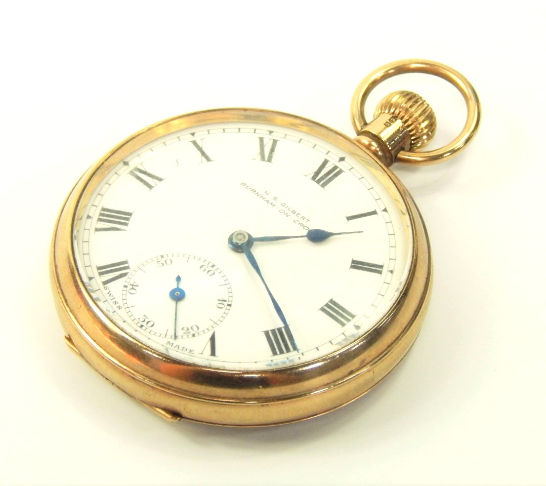 Appraisal: A ct gold cased gentleman's pocket watch keyless wind open