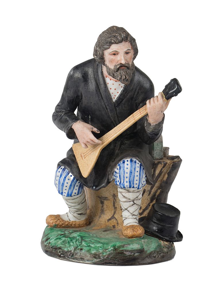 Appraisal: A RUSSIAN PORCELAIN FIGURE OF A BALALAIKA PLAYER POPOV PORCELAIN