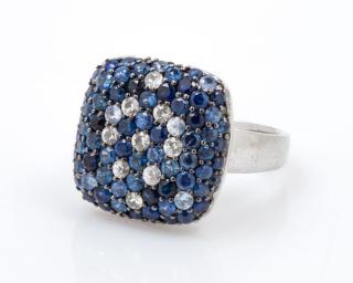 Appraisal: A Sterling Silver and Multicolored Sapphire Ring EFFY dwts A