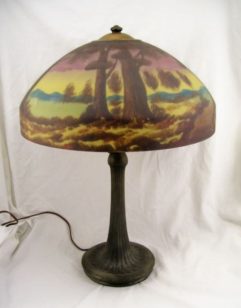 Appraisal: Handel Table Lamp Three light table lamp with acorn pull