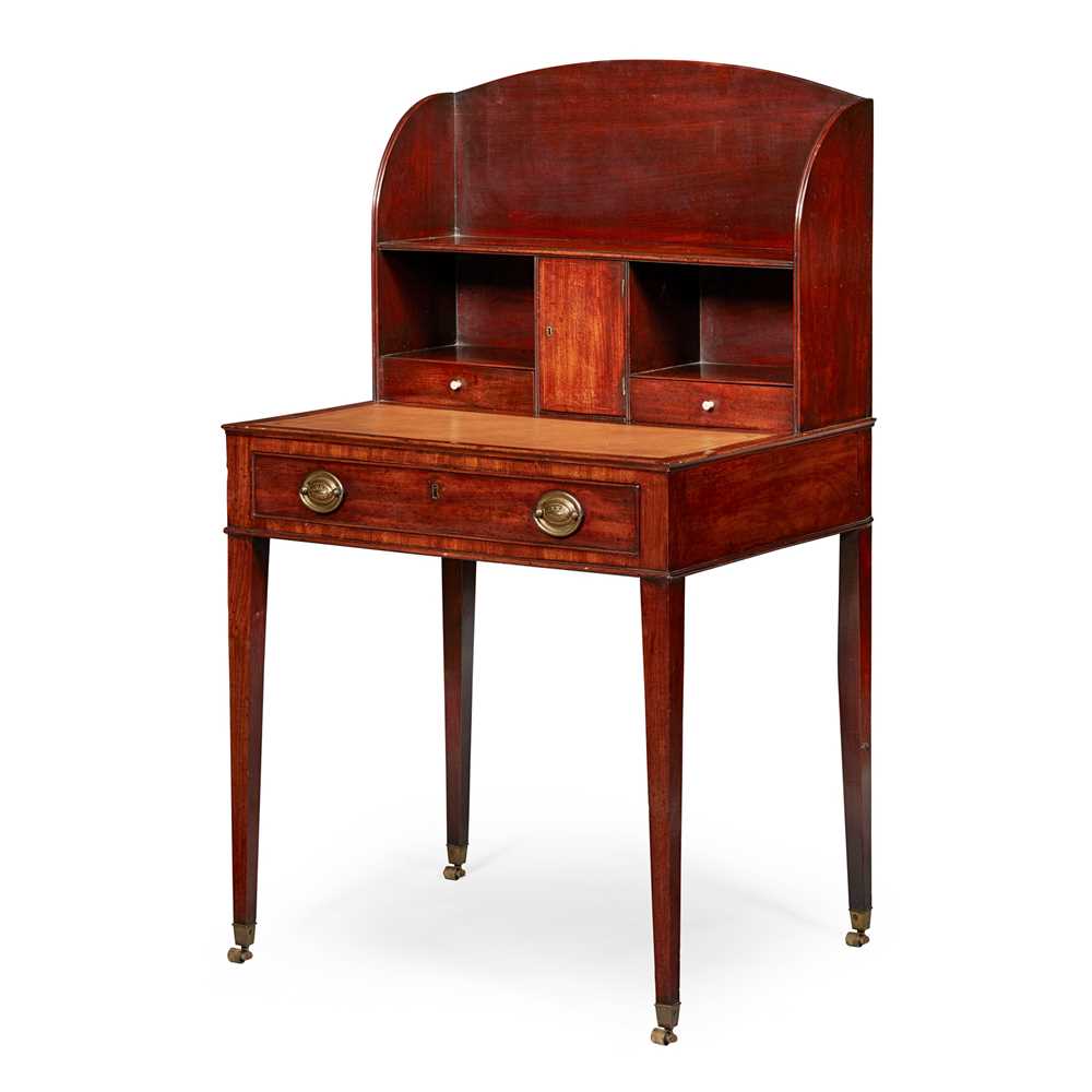 Appraisal: LATE GEORGE III MAHOGANY BONHEUR DU JOUR LATE TH CENTURY