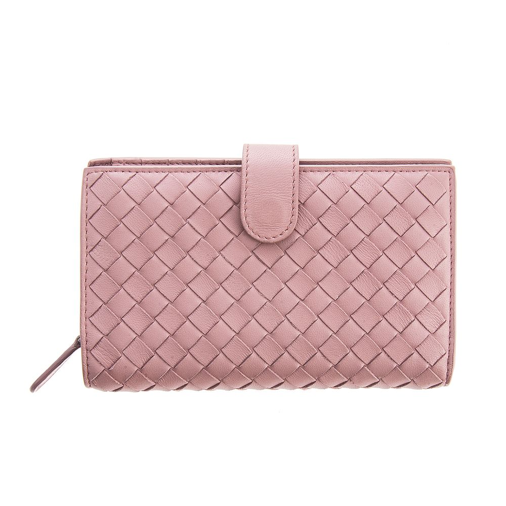 Appraisal: A Bottega Veneta Intrecciato Bifold Zip Wallet A mauve Intrecciato