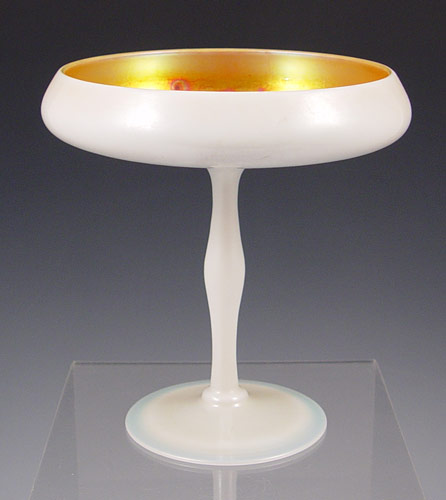 Appraisal: STEUBEN GOLD AURENE CALCITE ART GLASS COMPOTE Unsigned ''h ''