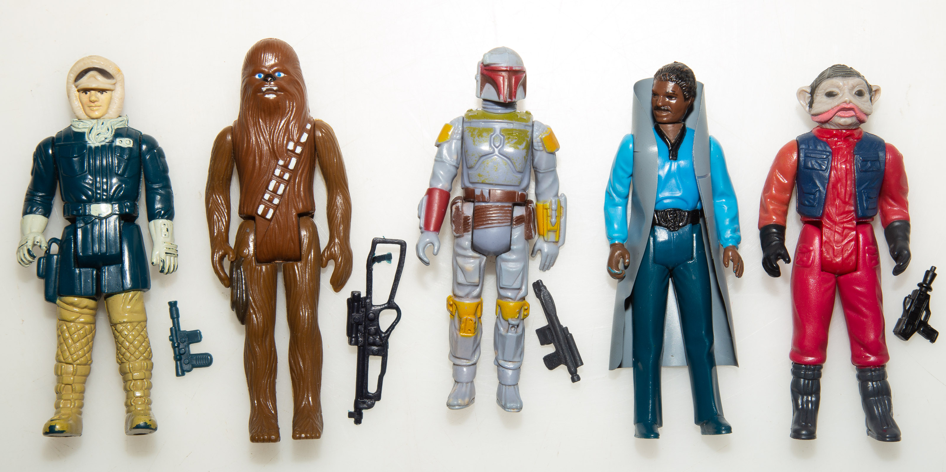 Appraisal: FIVE KENNER STAR WARS FIGURES Includes Nien Nunb Lando Boba