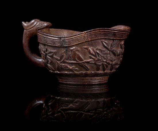 Appraisal: Sale Lot A Zitan Libation Cup the body carved in