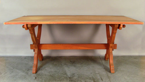 Appraisal: Modern painted trestle table h w d