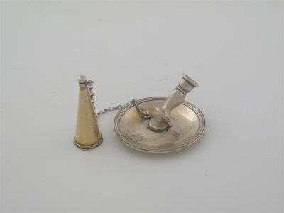 Appraisal: An interesting George III silvergilt toy or miniature chamberstick with