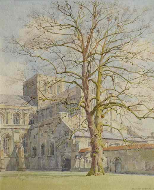 Appraisal: Bernard Cecil Gotch b Winchester Cathedral signed watercolour x