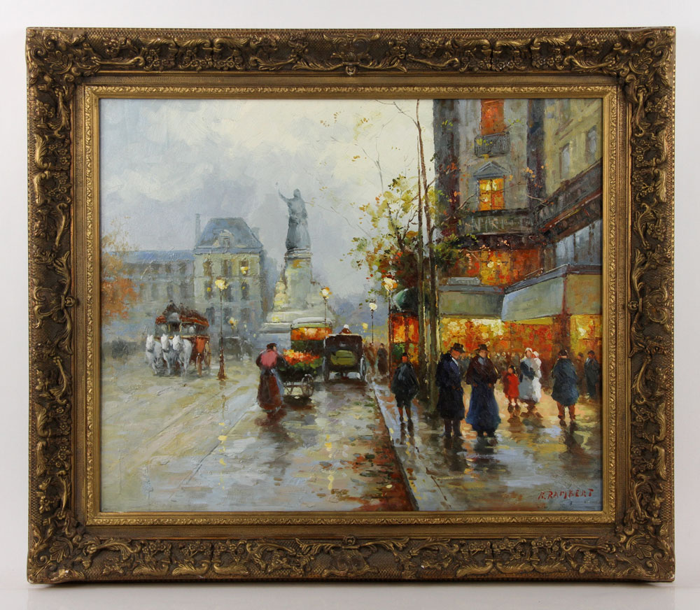 Appraisal: - Rambert Street Scene O C Rene Rambert Street Scene