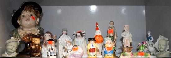 Appraisal: Assortment of porcelain bisque ceramic figures and figurines and character