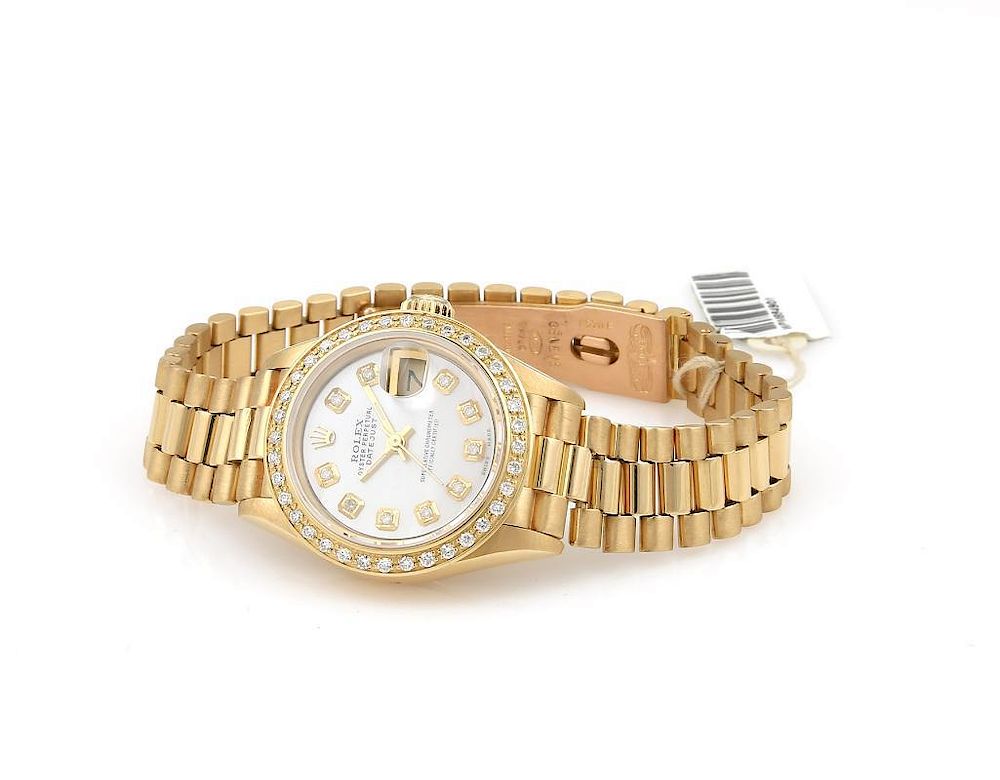 Appraisal: kt Yellow Gold Rolex Datejust With Diamonds kt Yellow Gold