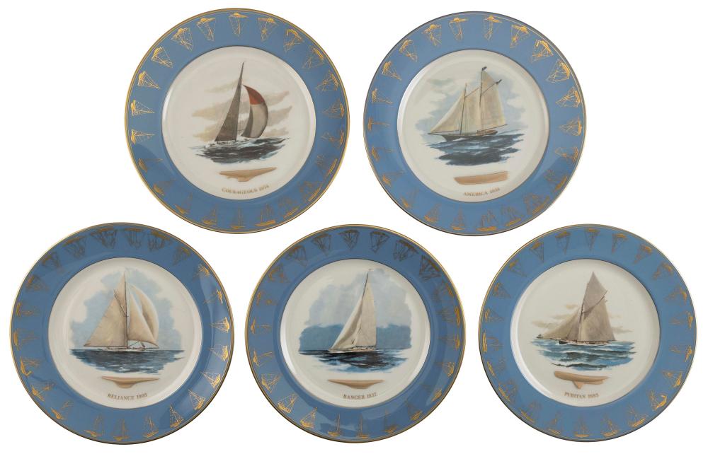 Appraisal: SET OF FIVE GORHAM LIMITED EDITION AMERICA'S CUP SOUVENIR PLATES