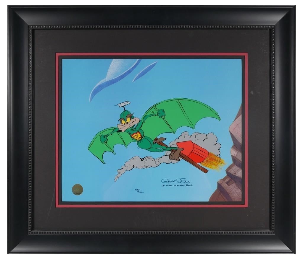 Appraisal: Wile E Coyote sericel signed by Chuck Jones Titled Acme