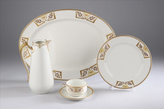 Appraisal: -PIECE LIMOGES PORCELAIN PARTIAL DINNER SERVICE Comprising eight dinner plates