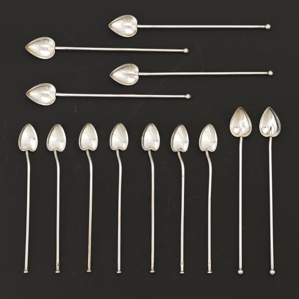 Appraisal: THIRTEEN STERLING SILVER SIPPING SPOONS BY WEBSTER CO AND WEB