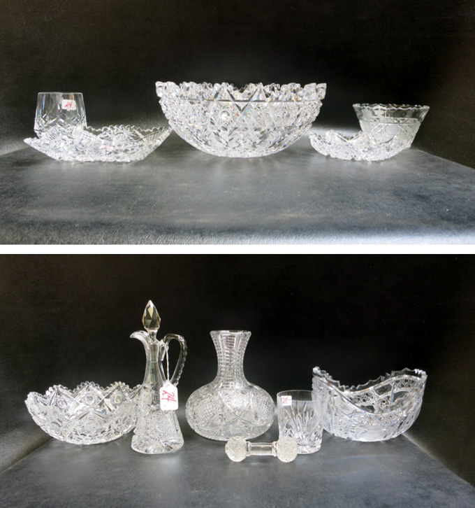 Appraisal: ELEVEN PIECES CUT CRYSTAL TABLEWARE most American Brilliant Period comprised