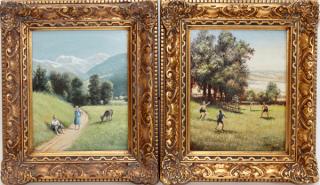 Appraisal: RUDOLPH VON REICHL PAINTINGS ON BOARD PAIR RUDOLPH VON REICHL