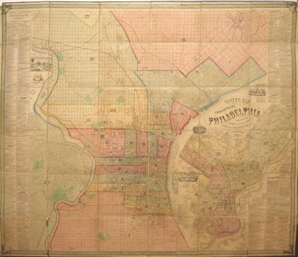 Appraisal: piece Hand-Colored Lithographic Linen-Backed Fold Map Scott Moore pub Scott's