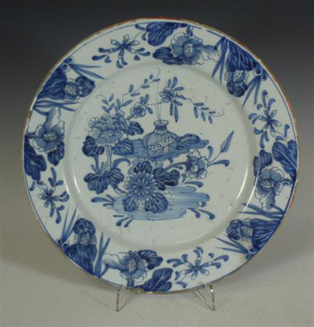 Appraisal: A th century Delft blue painted plate of circular form