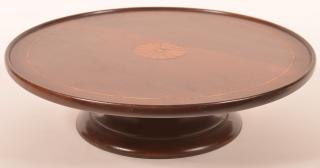 Appraisal: Vintage Mahogany Inlaid Lazy Susan h x diam