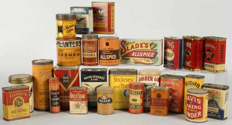 Appraisal: Large Assortment of Spice Cooking Related Tins Description Nice assortment