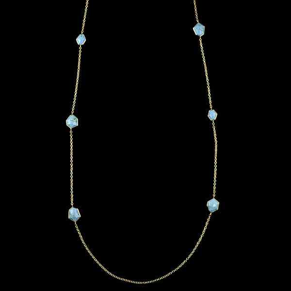 Appraisal: Ippolita k Faceted Turquoise Station Necklace Ippolita k yellow gold