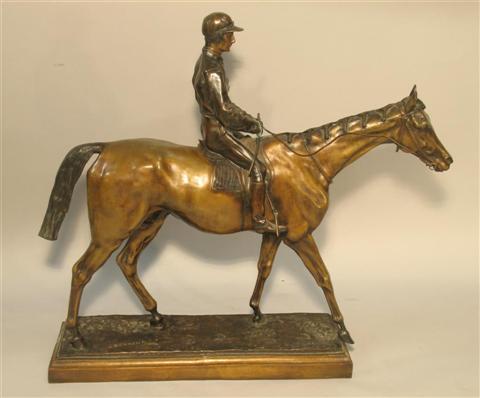 Appraisal: AFTER ISIDORE JULES BONHEUR FRENCH - HORSE AND RIDER BRONZE