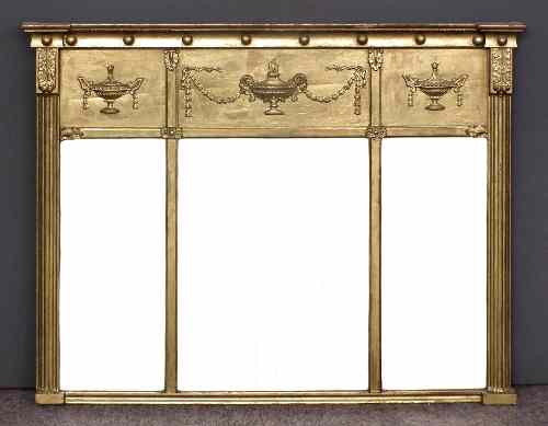 Appraisal: A th Century gilt framed overmantel mirror with moulded and