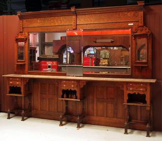 Appraisal: Victorian oak barbershop back bar w- ' x h- '