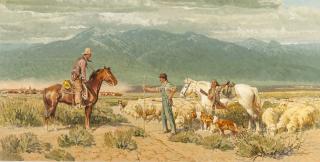 Appraisal: Open Range Encounter by Robert Lougheed Robert Lougheed - oil