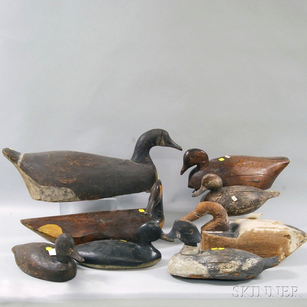 Appraisal: Eight Assorted Goose and Duck Decoys including a Canada goose