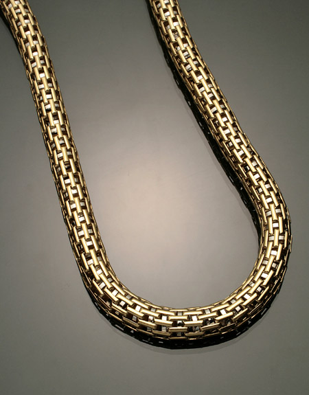 Appraisal: Italian Choker Length -Karat Yellow-Gold and White-Gold Necklace Weight dwt