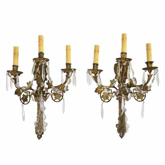 Appraisal: A Pair of French Louis XVI Style Sconces circa each