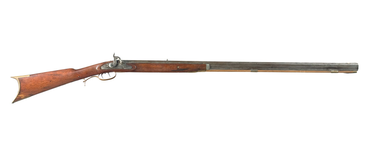 Appraisal: AMERICAN FOWLING RIFLE WITH OCTAGONAL BARREL Fitted with steel plate