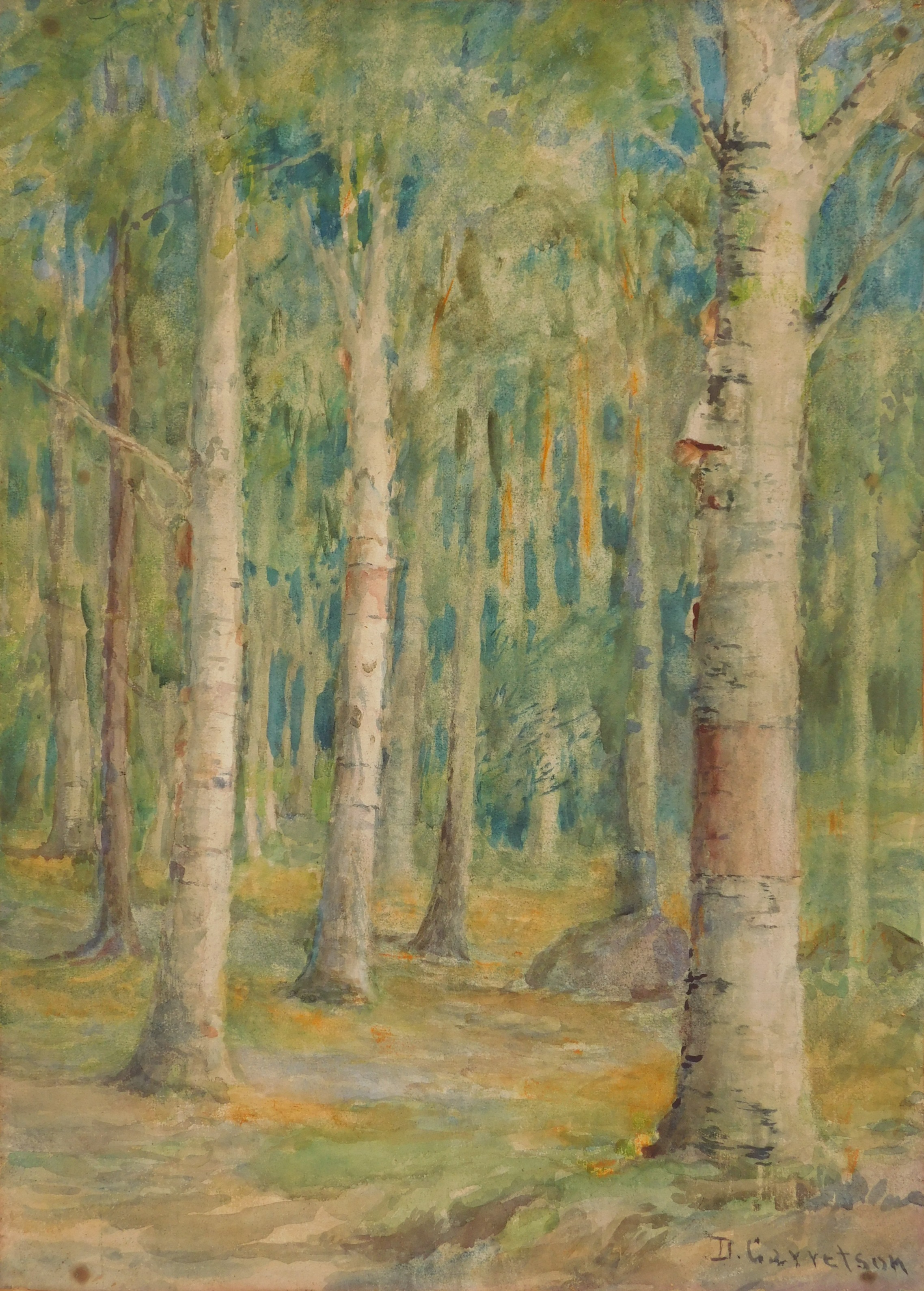 Appraisal: Della Garretson American - Birch Trees- watercolor on paper signed