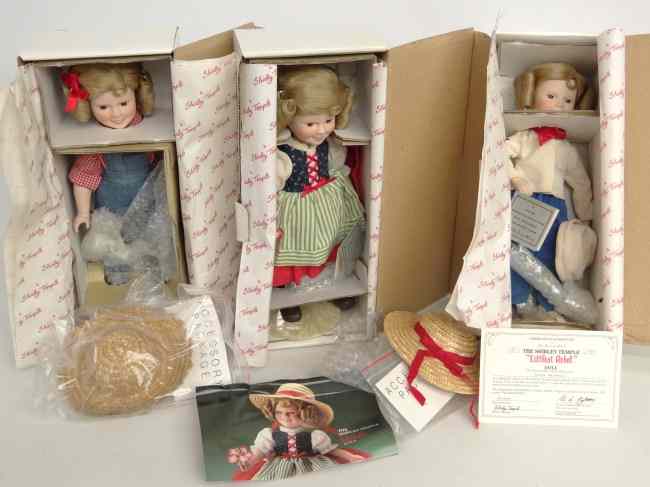 Appraisal: Lot three boxed Shirley Temple dolls including ''Rebecca of Sunnybrook