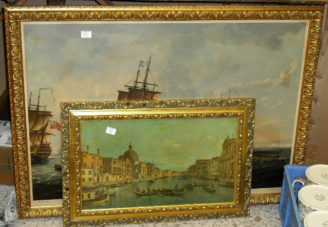 Appraisal: Gilt Framed Shipping Prints