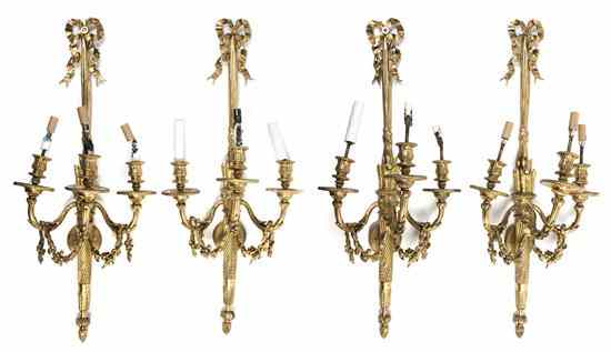 Appraisal: A Set of Four American Louis XVI Style Gilt Bronze