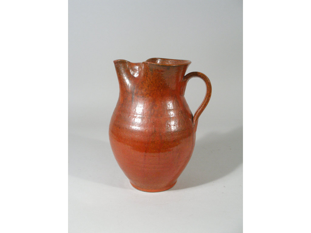 Appraisal: NC Art Pottery Pitcher c s chrome red glazed pitcher