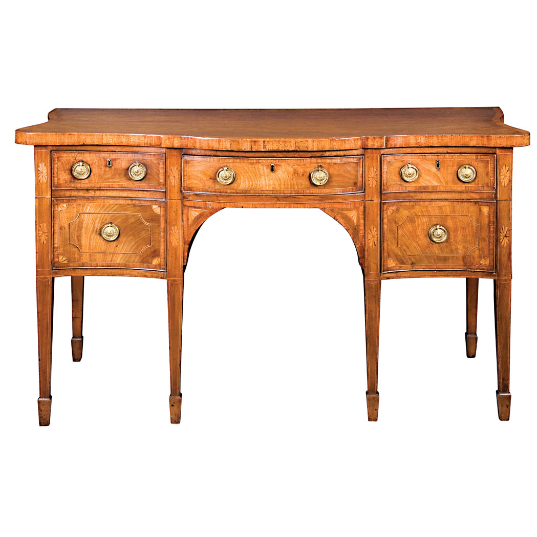 Appraisal: George III Satinwood and Mahogany Sideboard Circa The top of