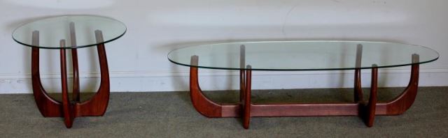 Appraisal: Midcentury Adrian Pearsall Table Lot Includes an unmarked Adrian Pearsall