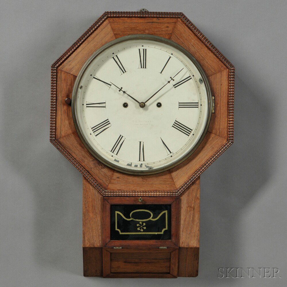 Appraisal: Atkins Clock Co Thirty-day Fusee Wall Timepiece c rosewood drop