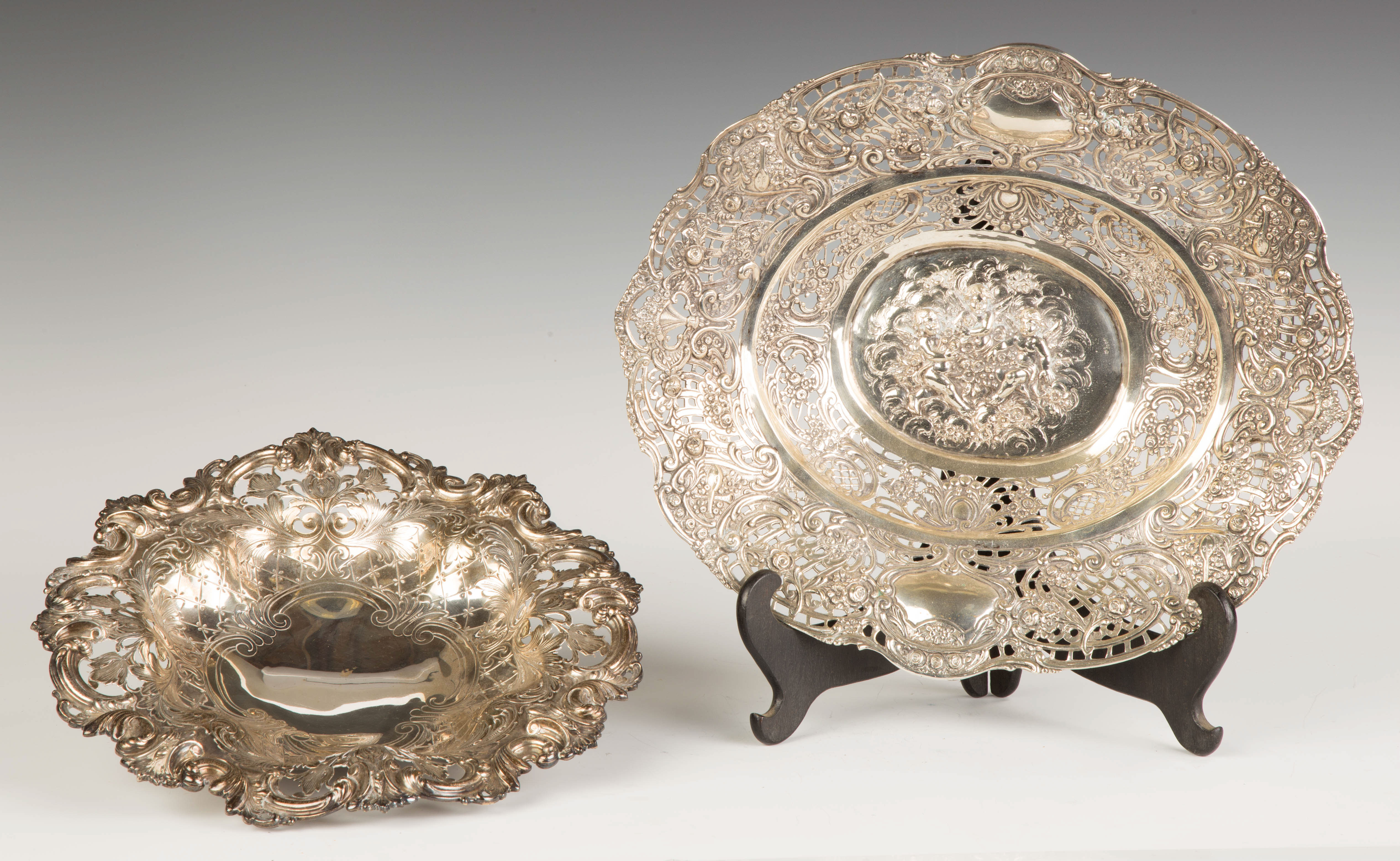 Appraisal: Sterling Footed Bowl and Silver Bowl Bowl with reticulated and