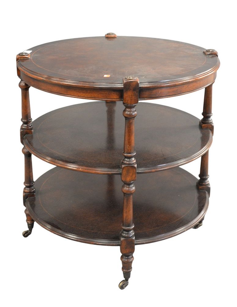 Appraisal: Round Mahogany Three Tier Etagere Stand height inches diameter inches