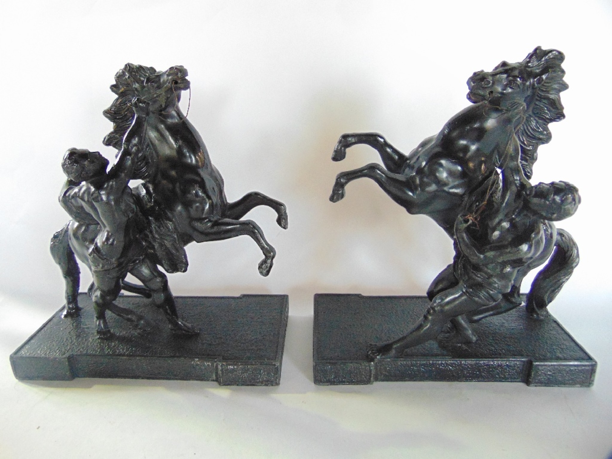 Appraisal: A pair of Spelter figures the marley horses with black