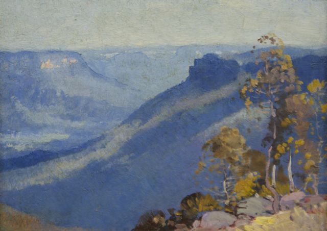 Appraisal: Herbert Gallop - Blue Mountains oil on board signed 'H