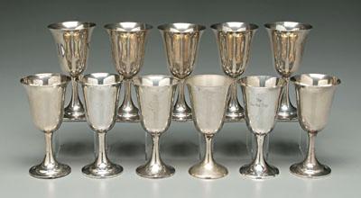 Appraisal: Eleven sterling goblets eight International Lord Saybrook no monograms gilt