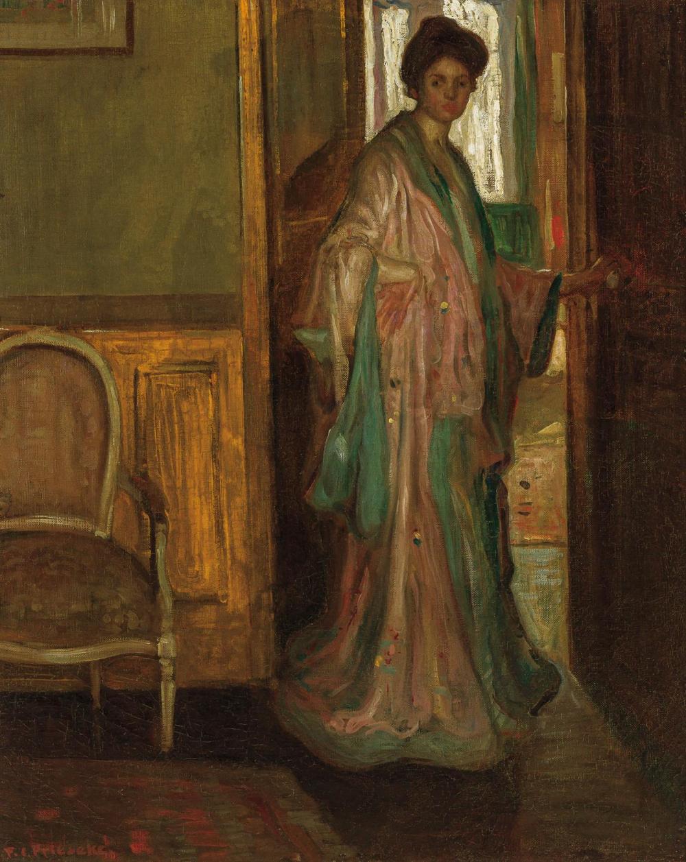 Appraisal: FREDERICK CARL FRIESEKE American - Woman in a Silk Robe