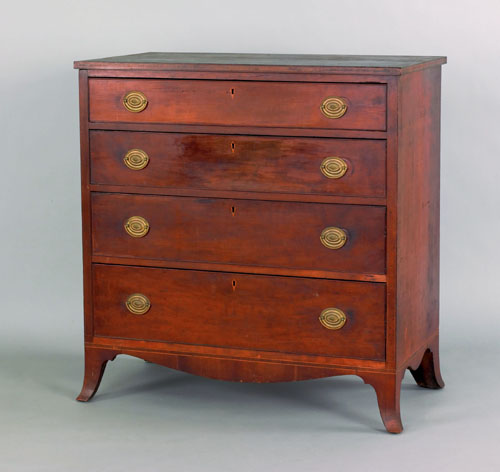 Appraisal: Pennsylvania Federal cherry chest of drawers ca with four drawers